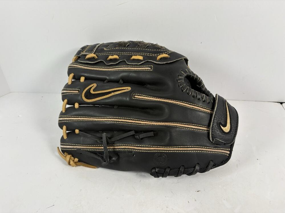 Nike Show Series 1251 12.5 Baseball Softball Glove Black Tan Leather RHT Dri-Fit